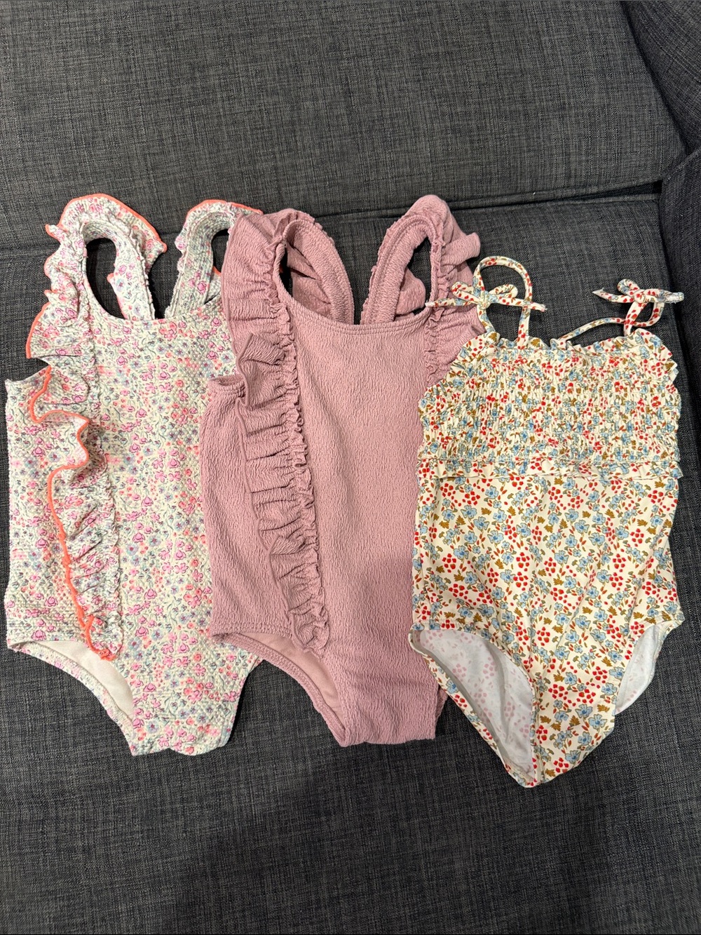Zara Kids One-Piece Swimsuits - Mauve, Cream Floral, Pink Floral